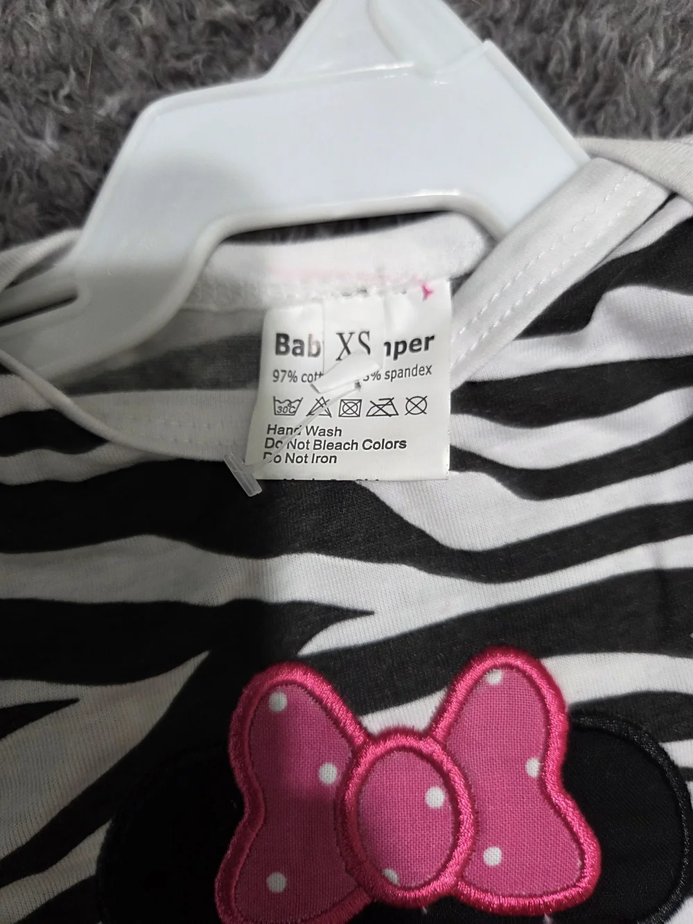 Baby One-Piece Zebra Print Bodysuit with Pink Ruffle & Bow